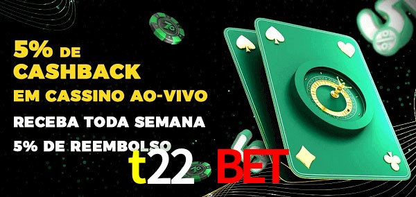Promoções do cassino ao Vivo t22 bet